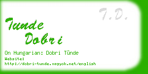 tunde dobri business card